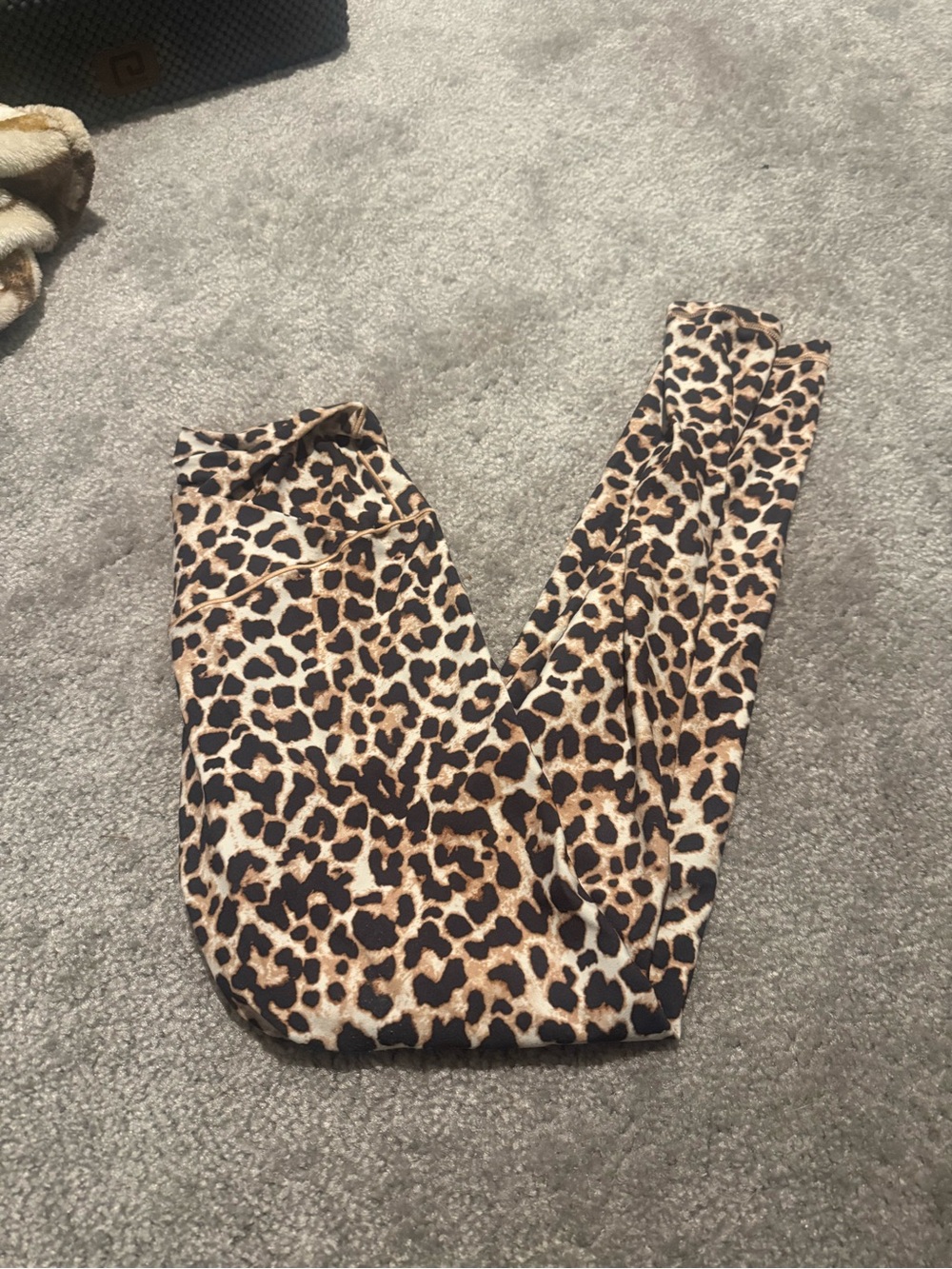 aerie Leopard Print Leggings - Tan Black Cream